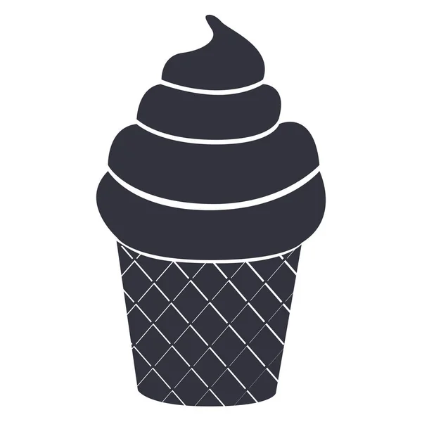 Isolated ice cream silhouette — Stock Vector