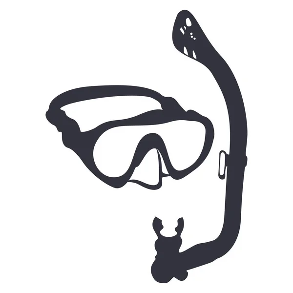 Isolerade snorkel mask siluett — Stock vektor