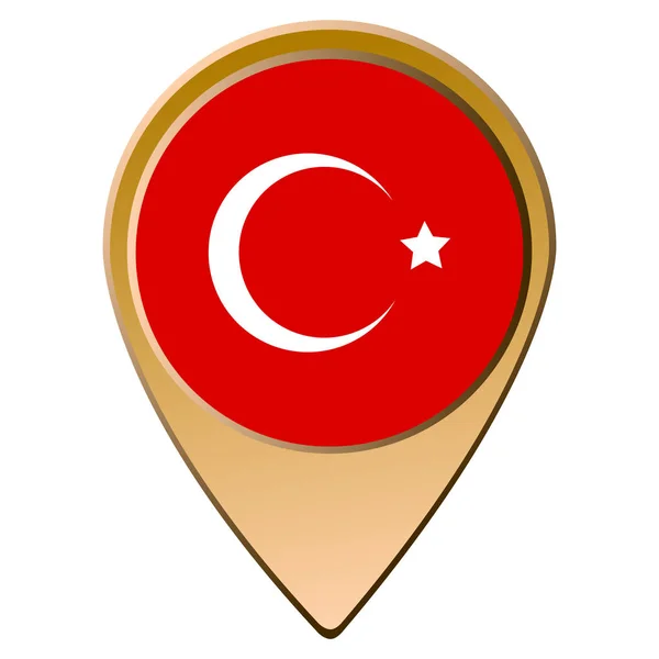 İzole Türk bayrağı — Stok Vektör