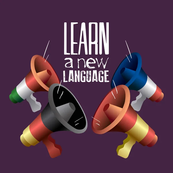Aprender un idioma — Vector de stock