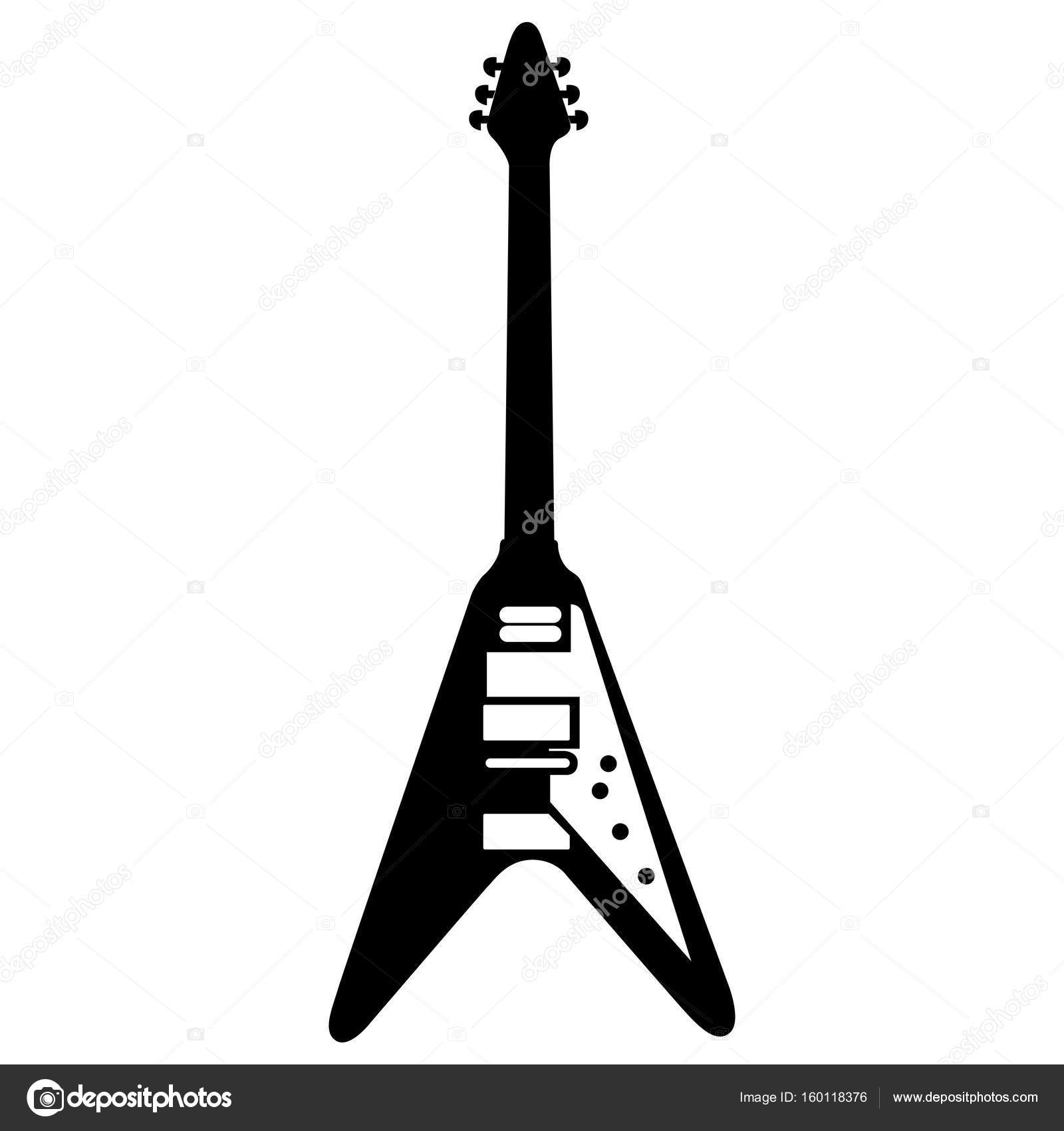 Download Isolated electric guitar silhouette — Stock Vector © LAUDiseno #160118376