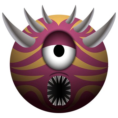 İzole renkli canavar