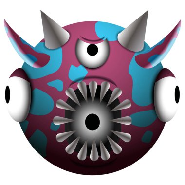 İzole renkli canavar