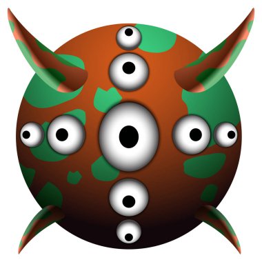 İzole renkli canavar