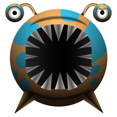 İzole renkli canavar