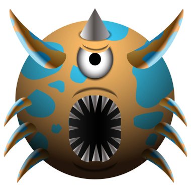 İzole renkli canavar