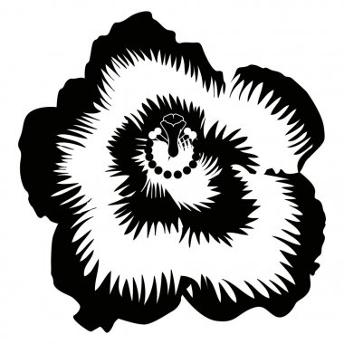 İzole çiçek siluet