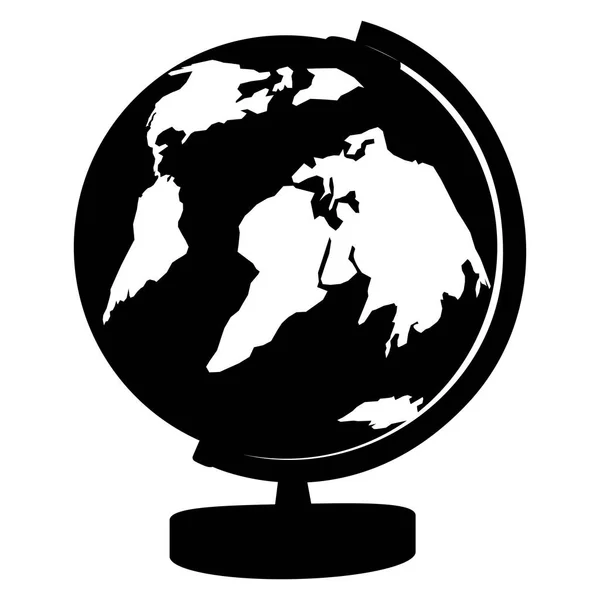 Silhouette de globe isolé — Image vectorielle