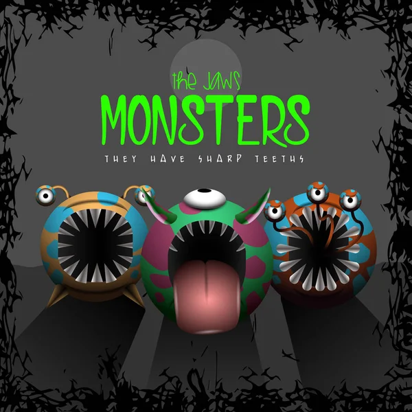 Sada monster — Stockový vektor