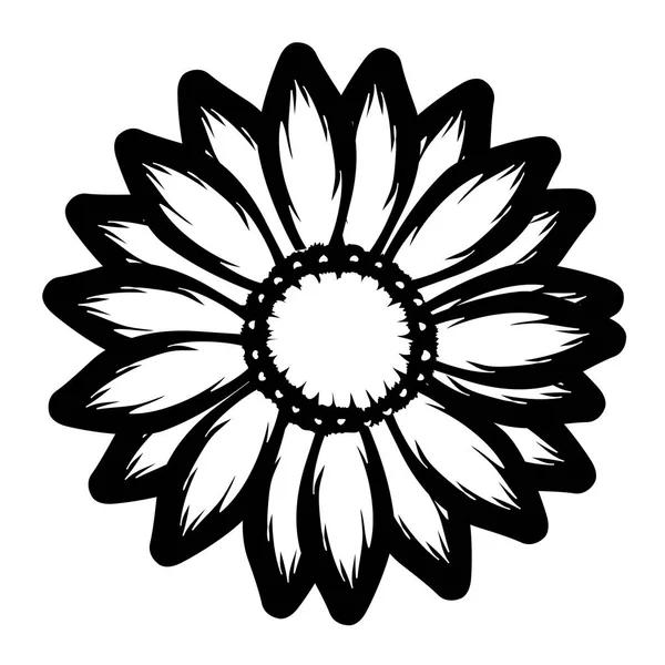 Silueta de flor aislada — Vector de stock