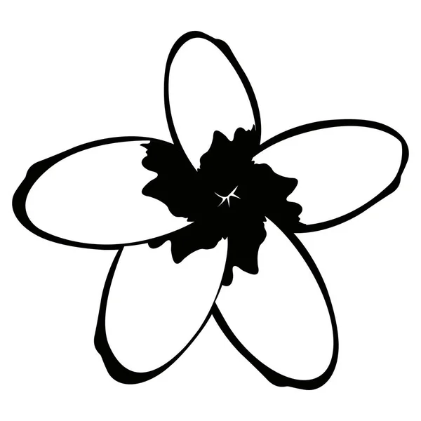 Isolerade flower silhouette — Stock vektor