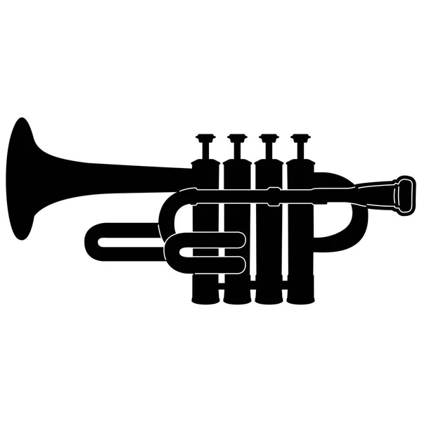 Silueta de trompeta aislada — Vector de stock