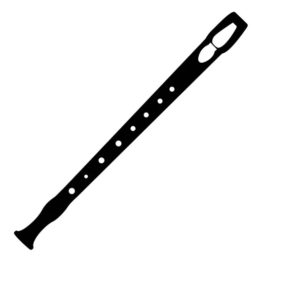 Silueta de flauta aislada — Vector de stock