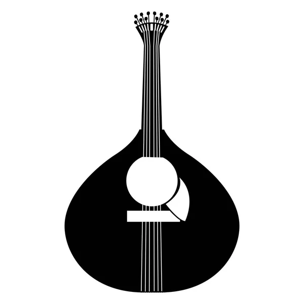 Geïsoleerde Portugese gitaar silhouet — Stockvector