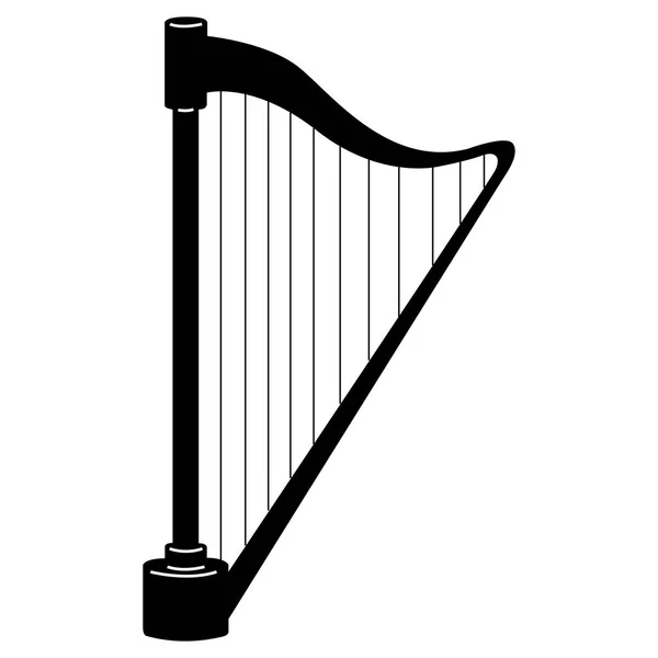 Isolated harp silhouette — Stock Vector