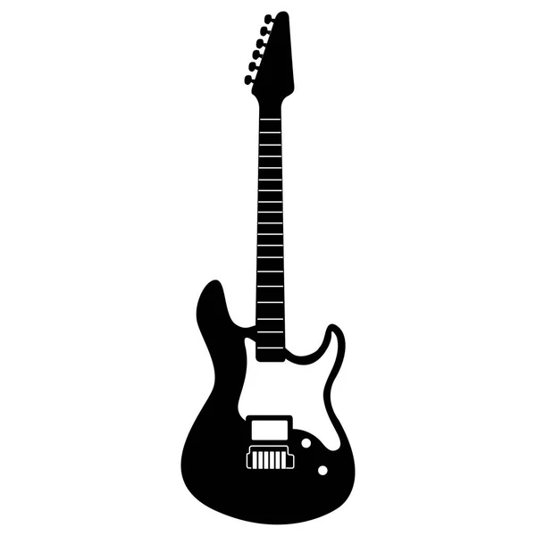 Σιλουέτα απομονωμένες ηλεκτρική κιθάρα — Διανυσματικό Αρχείο