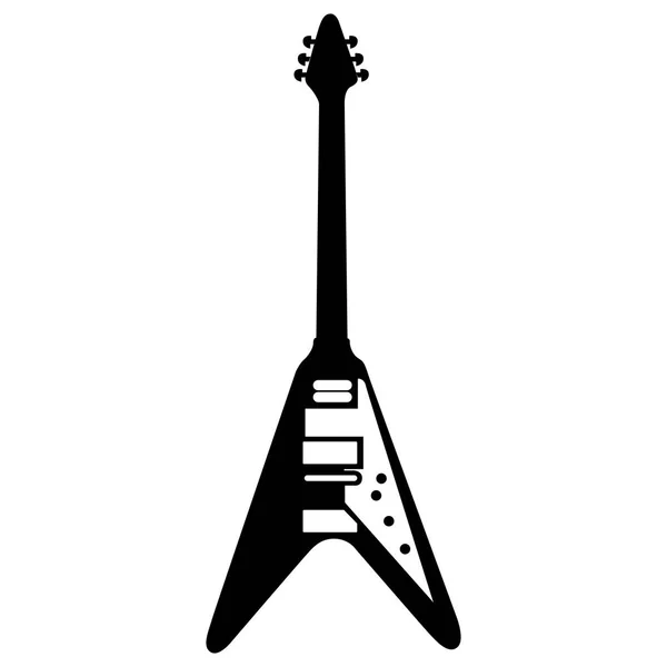 Izolovaná elektrická kytara silueta — Stockový vektor