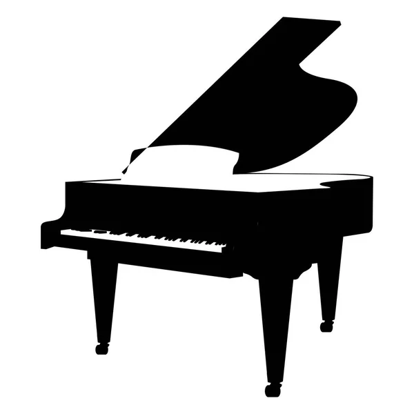 Silhouette isolée pour piano — Image vectorielle