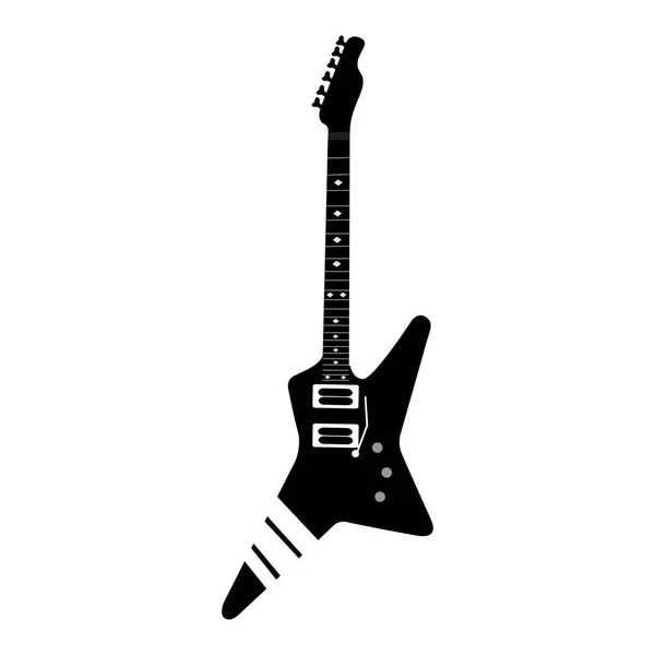 Silhouette de guitare électrique isolée — Image vectorielle