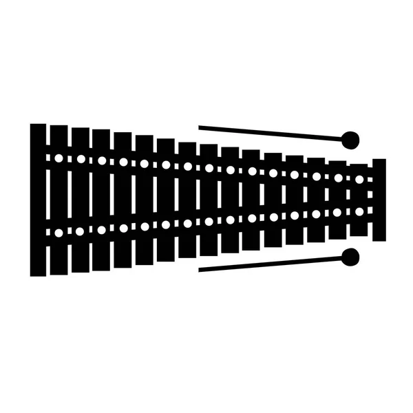 Silhouette xylophone isolée — Image vectorielle