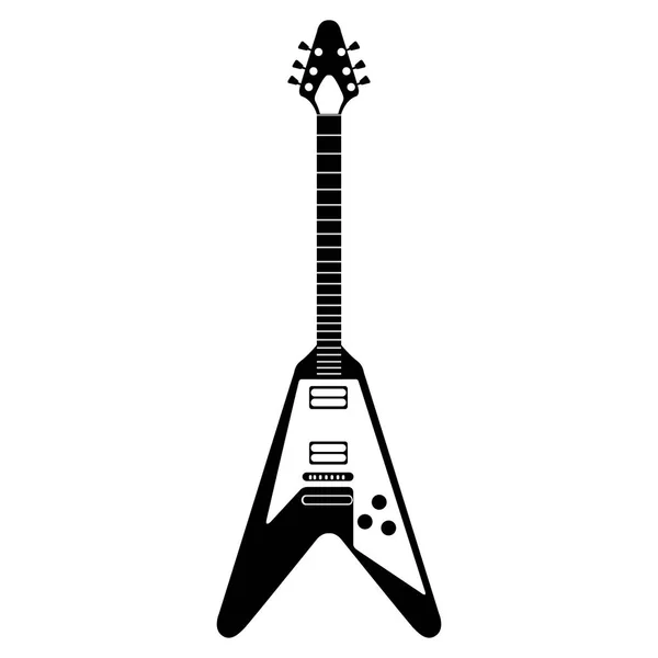 İzole elektro gitar siluet — Stok Vektör