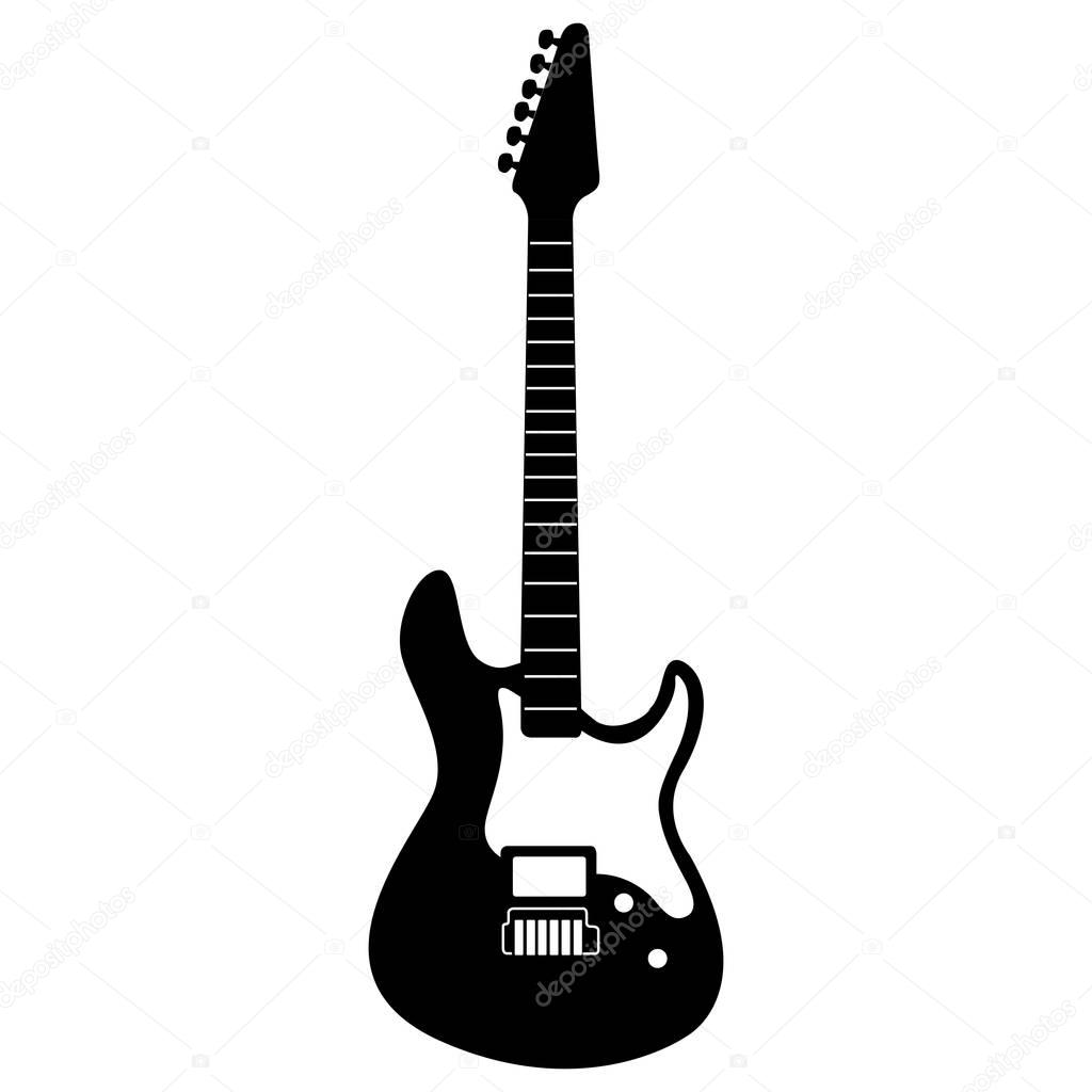 Download Isolated electric guitar silhouette — Stock Vector ...