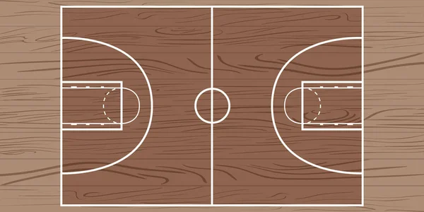 Terrain de basket en bois — Image vectorielle