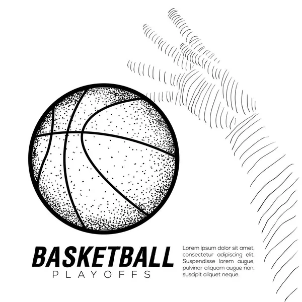 Emblema di basket isolato — Vettoriale Stock