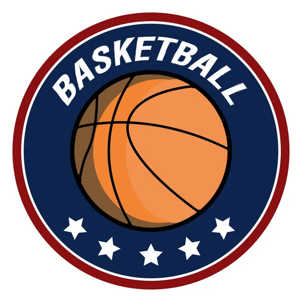 Emblema di basket isolato — Vettoriale Stock