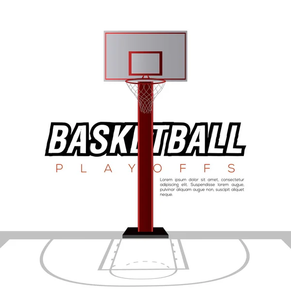 Campo de baloncesto con una red — Archivo Imágenes Vectoriales