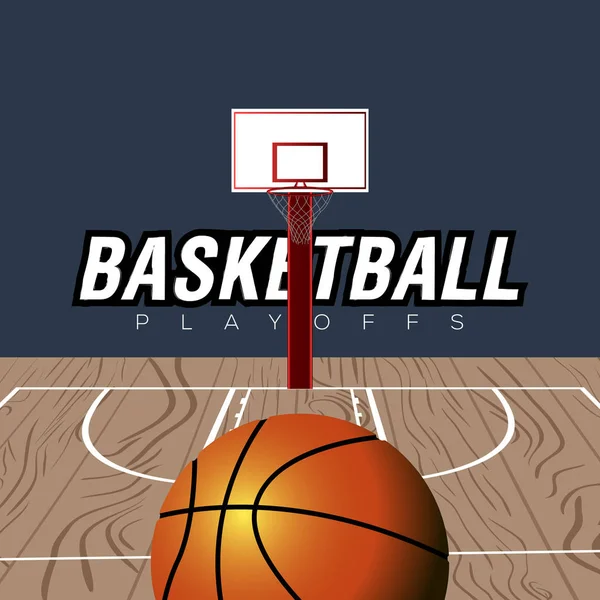 Illustration de terrain de basket — Image vectorielle