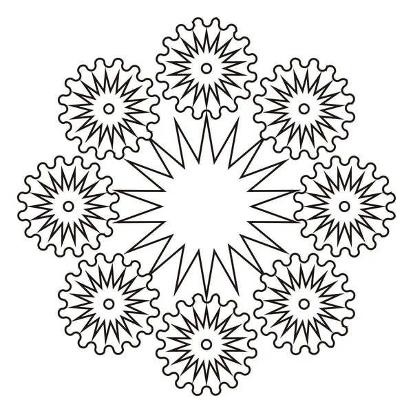 孤立的花朵轮廓 — 图库矢量图片