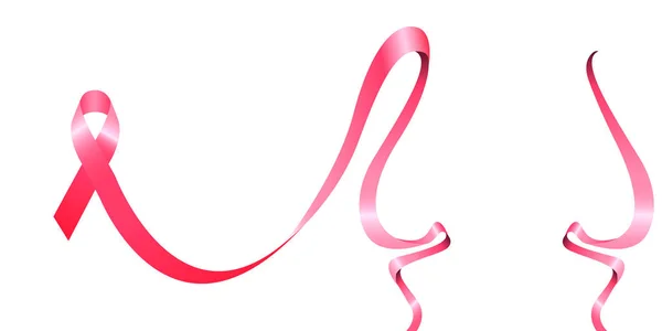 孤立的粉红缎带 — 图库矢量图片