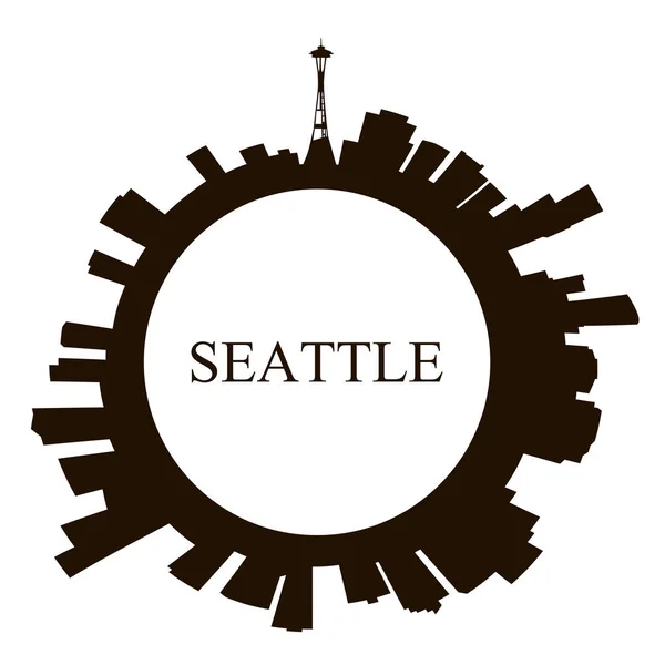 Elszigetelt Seattle skyline — Stock Vector