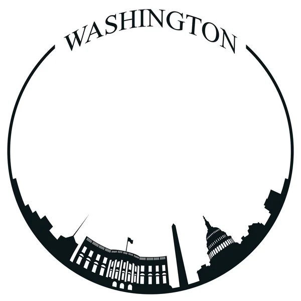 Skyline isolato di Washington — Vettoriale Stock