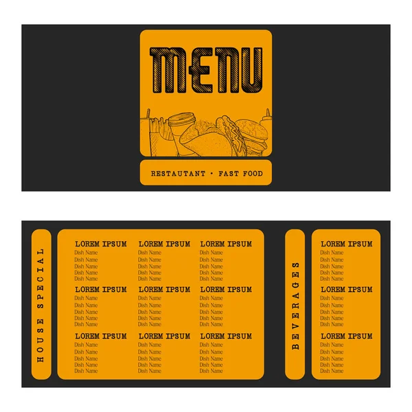 Conception de menu rétro — Image vectorielle