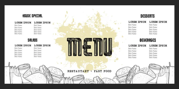 Retro menu ontwerp — Stockvector