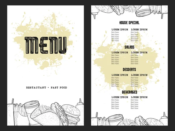 Retro menu ontwerp — Stockvector