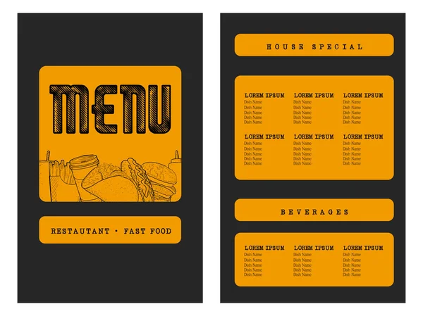Conception de menu rétro — Image vectorielle