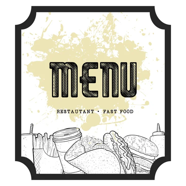 Isolated menu label — Stock Vector