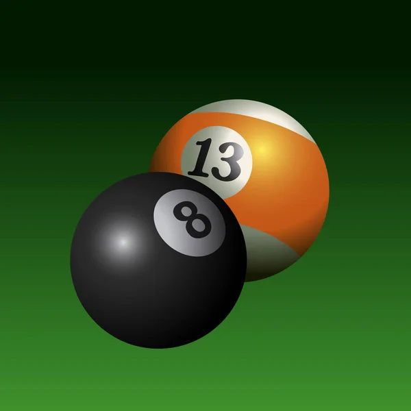 Pair of billiard balls — Stock Vector