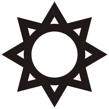 İzole güneş anahat