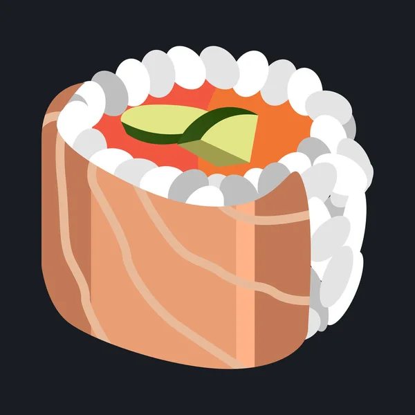 Alimentos aislados de sushi — Vector de stock