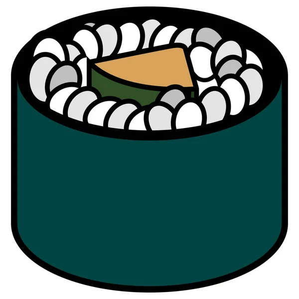 Alimentos aislados de sushi — Vector de stock