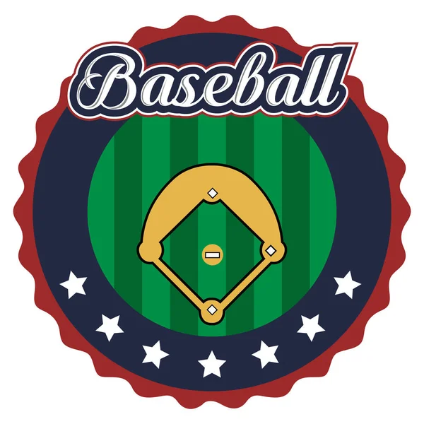 Emblema de béisbol aislado — Vector de stock