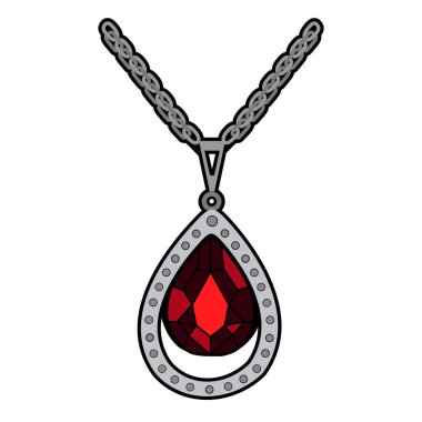 Bir taş ile izole kolye