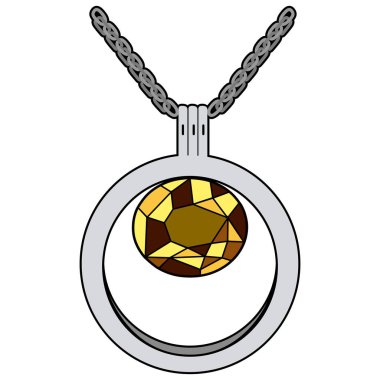 Bir taş ile izole kolye