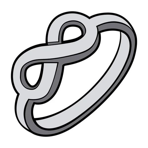 Anillo de plata aislada — Vector de stock