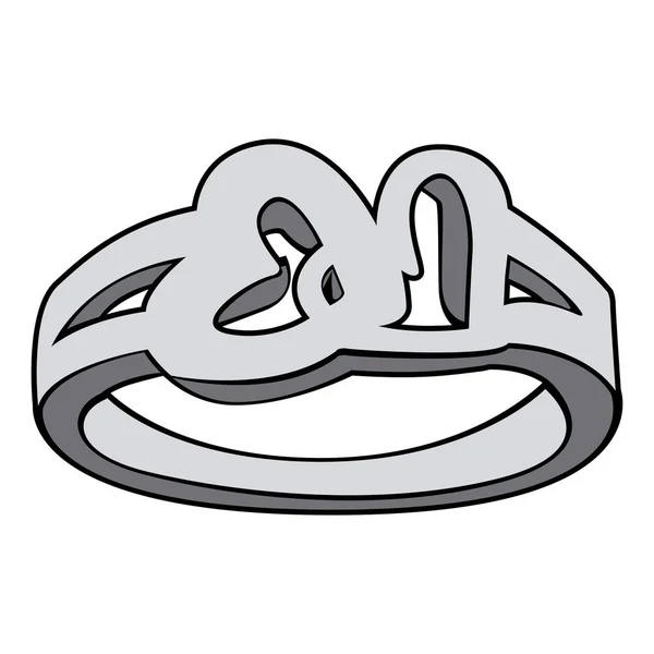 Anillo de plata aislada — Vector de stock