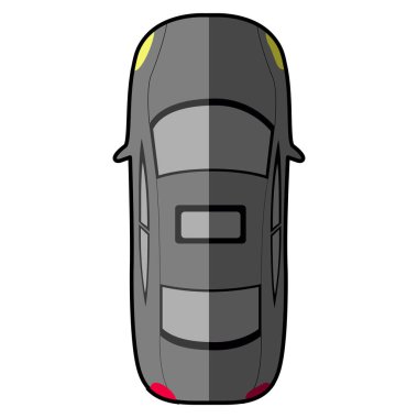 Bir araba Üstten Görünüm